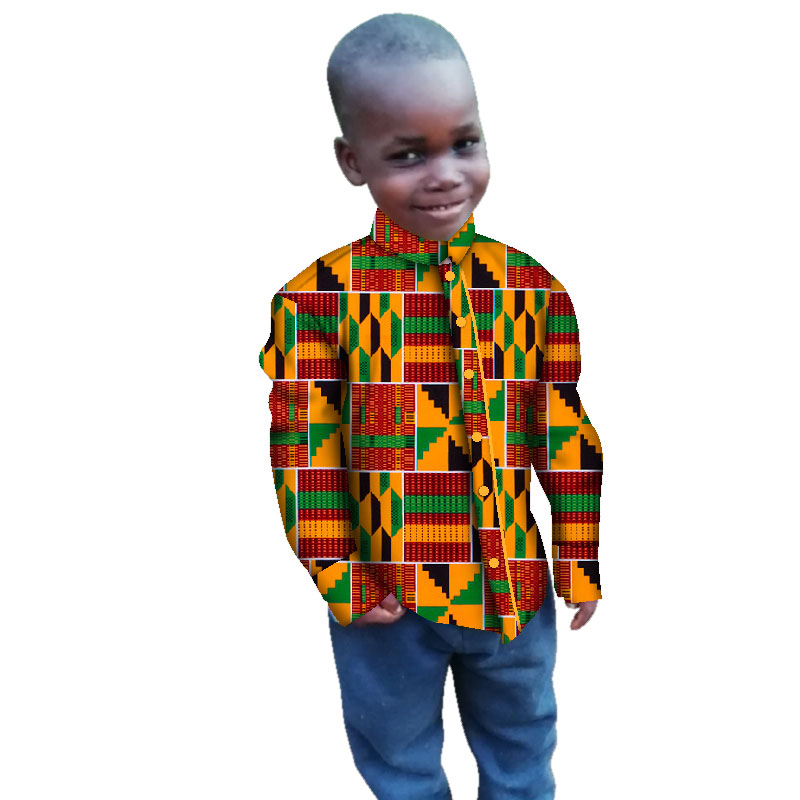 African Wax Print boy shirts(3)