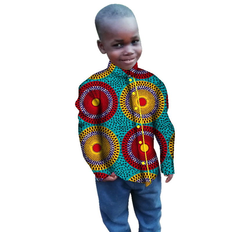 African Wax Print boy shirts(4)