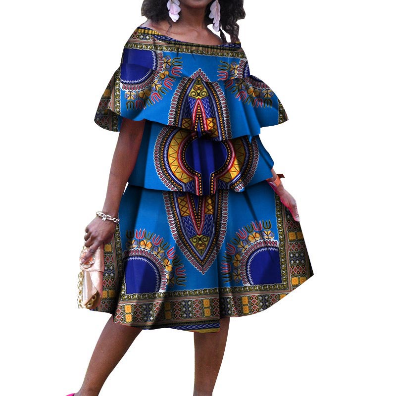 African dashiki ladys tiered skirt (10)