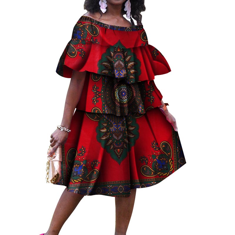 African dashiki ladys tiered skirt (16)