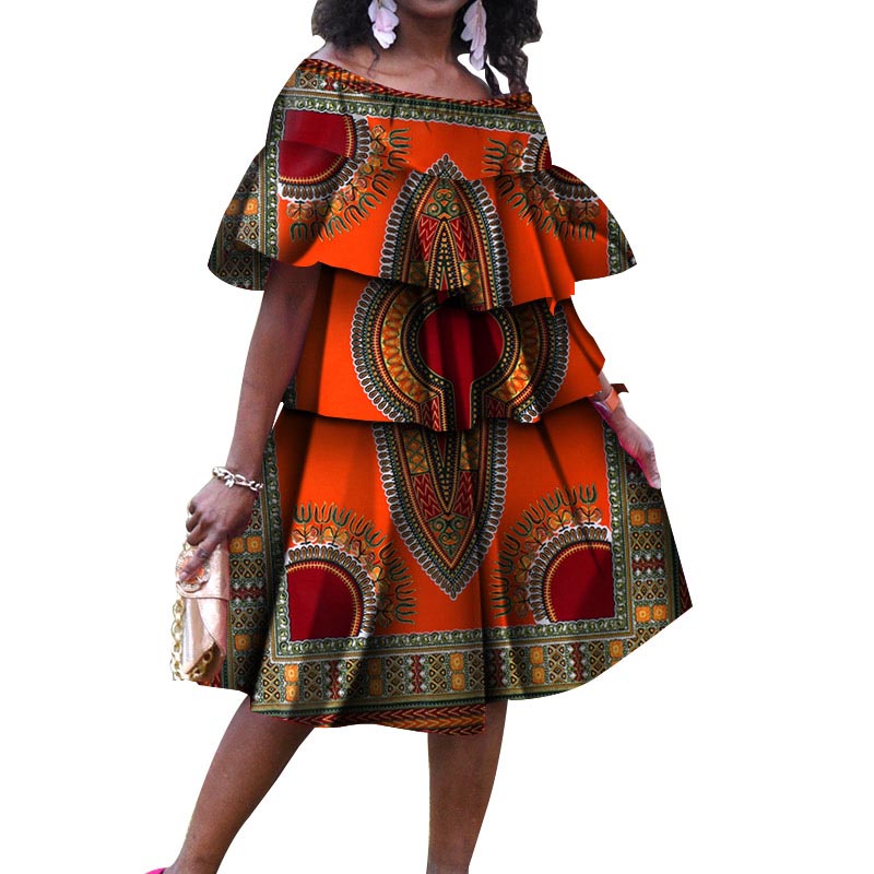 African dashiki ladys tiered skirt (2)