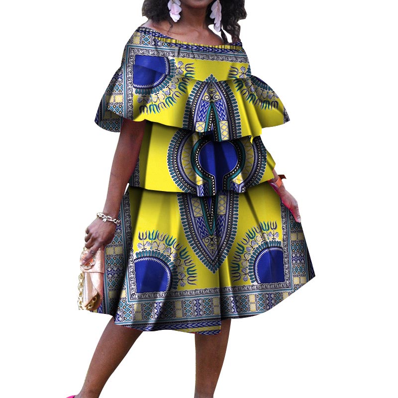 African dashiki ladys tiered skirt (3)