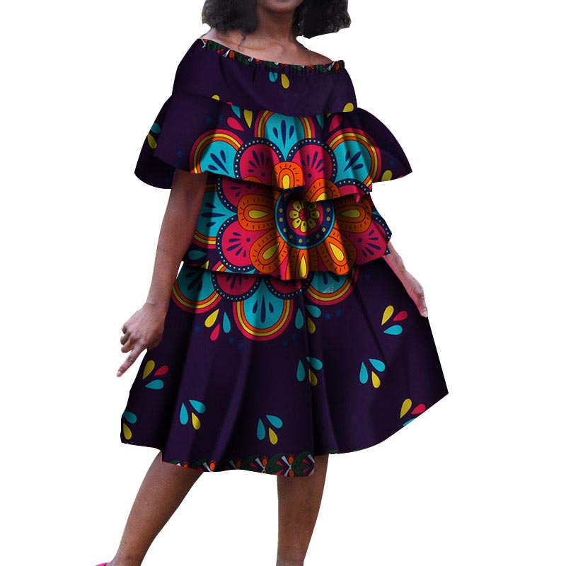 African dashiki ladys tiered skirt (4)