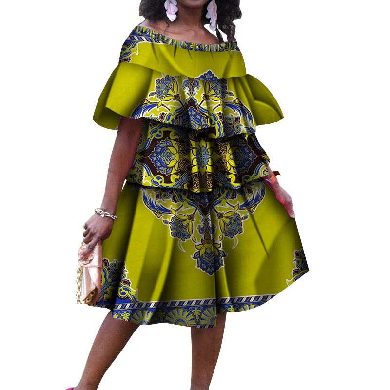 African dashiki ladys tiered skirt (5)