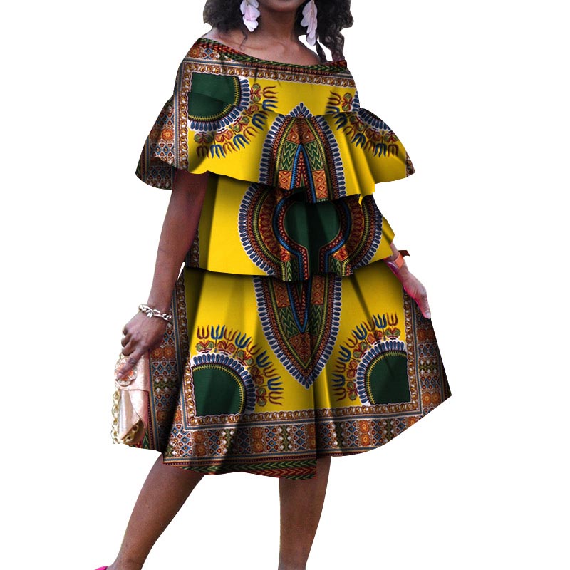 African dashiki ladys tiered skirt (7)