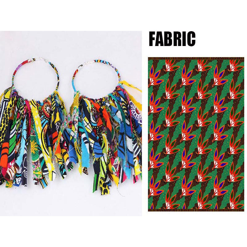 Women Ankara African Net Necklaces Shawl Collar Fabric Handmade African Jewelry 