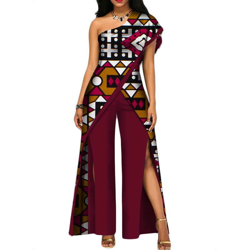 Women Sexy Off Shoulder Dashiki Jumpsuit (18)
